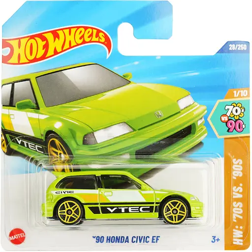 Базовая машинка Hot Wheels HW: 70S VS. 90S 90 Honda Civic EF зеленая (5785) HYX90-N521  