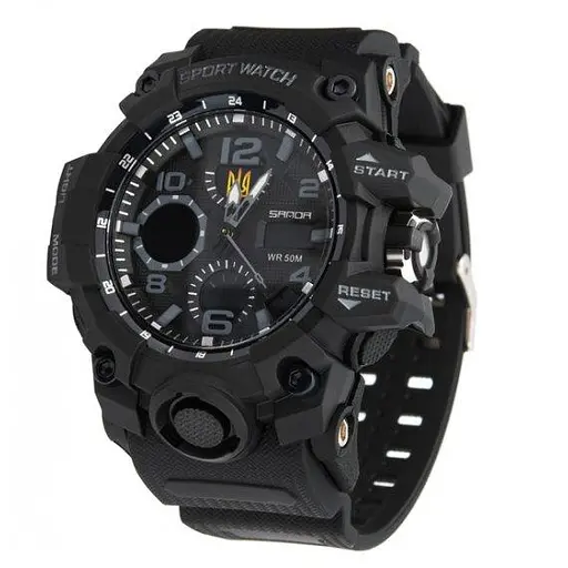 Часы мужские наручные Sanda Peremoga (Черные) - фото 5