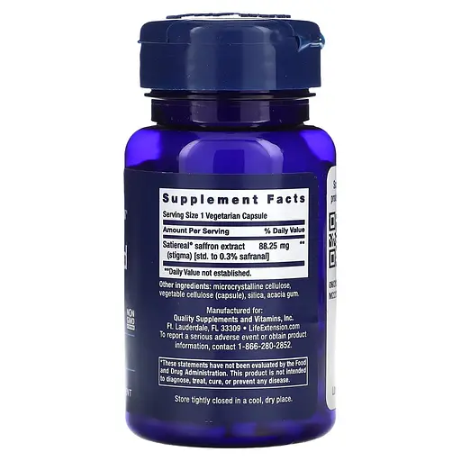 Екстракт шафрану Life Extension Optimized Saffron, 60 вегакапсул для підтримки настрою та апетиту - фото 2
