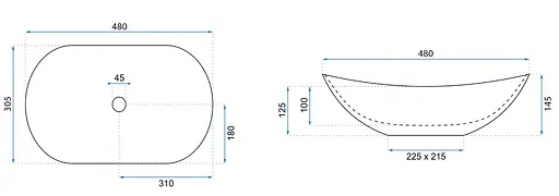 Умивальник Rea Royal Mini Aiax Shiny накладний REA-U5063, Мармур - фото 4
