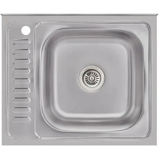 Кухонная мойка Brinex 6050-R 0.6 мм, накладная BRIN6050RSAT06 - фото 1