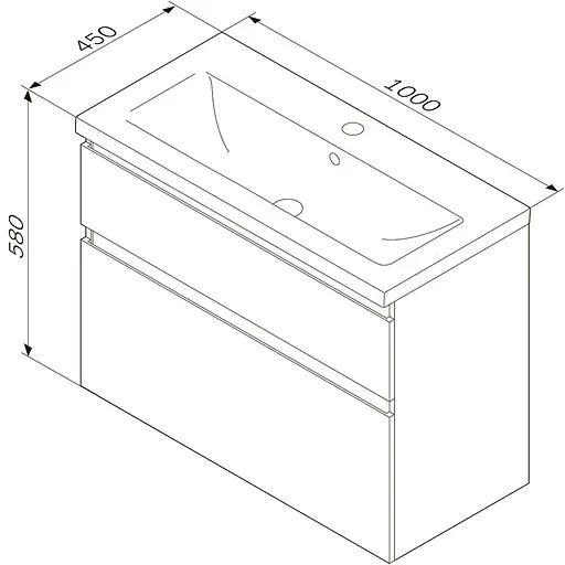 Тумба з умивальником AM.PM Hit підвісна 100 см білий M93A-FHX01002-WC01002WG38 Білий - фото 12