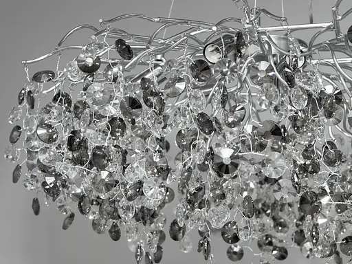 Дизайнерская хрустальная люстра в гостиную, 10 ламп, хром. - фото 4