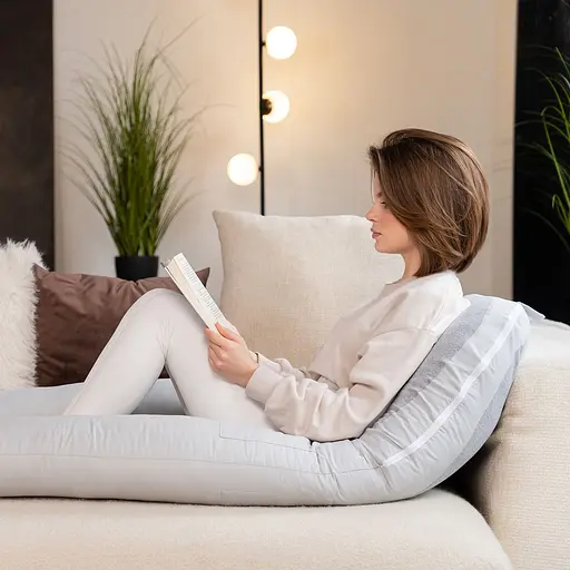 Подушка Sonex U-Body для беременных и отдыха П-образная антиаллергенная 135x68x25 серая (SO102577) - фото 18