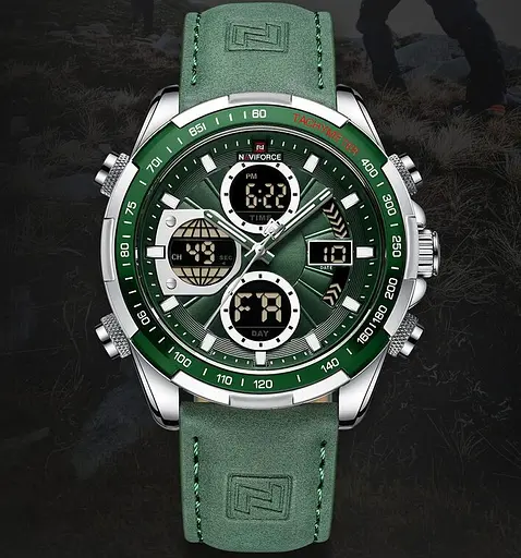 Наручний годинник чоловічий Naviforce Fly ArmyGreen Сріблястий (2743) - фото 9