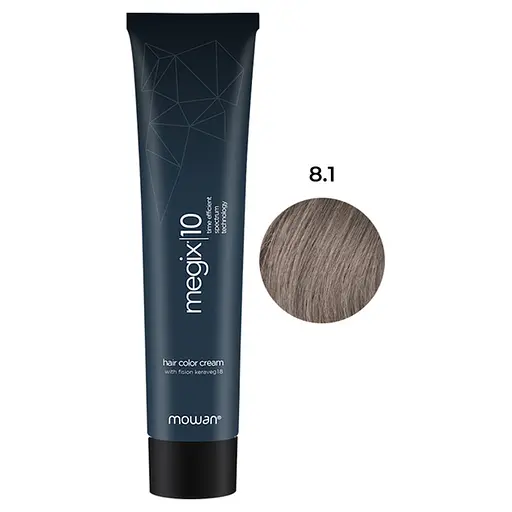 Фарба для волосся з низьким вмістом аміаку Megix10 Mowan 8.1 світло-попелястий блонд 100 мл - фото 1