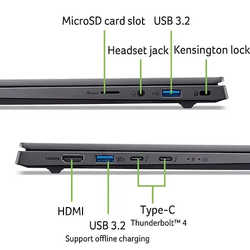 Ноутбук Acer 14.5 Swift X 14 SFX14-73G 2.8K OLED/Intel U7-255H/32GB/1TB/RTX 5060 8GB/W11/Gray (NX.J82EU.005) - фото 6