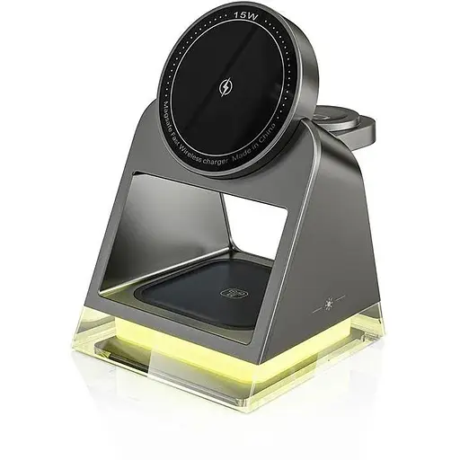 Зарядка Qi 4 in 1 Magnetic Wireless Charger W83 |15W, Phone/AirPods/iWatch| - фото 1