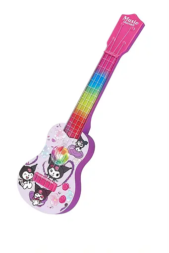 Игрушечная гитара 908-7 — с подсветкой, музыкой и песнями, 4 струны, на батарейках, в коробке