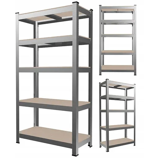 Стелаж металевий 180x90x30 5 полиць (сірий) - фото 3