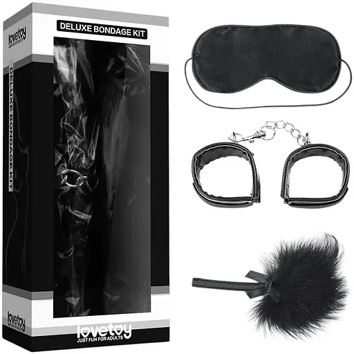 BDSM набір Lovetoy Deluxe Bondage Kit 3 шт. чорний