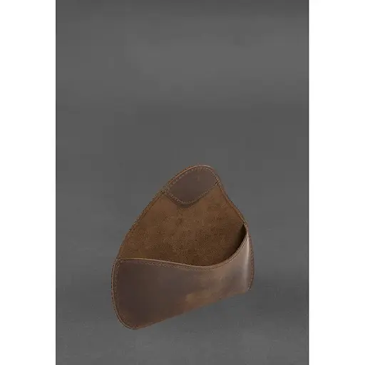 Кожаный чехол для очков BlankNote Crazy Horse с клапаном на резинке Темно-коричневый  - фото 7