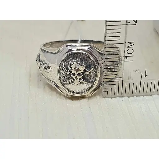 Серебряное мужское кольцо Vegas Пират. Артикул 60009Ч 21,5 - фото 4