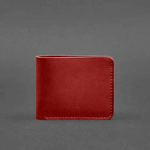 Шкіряне портмоне 4.1 (4 кишені) червоне - фото 5