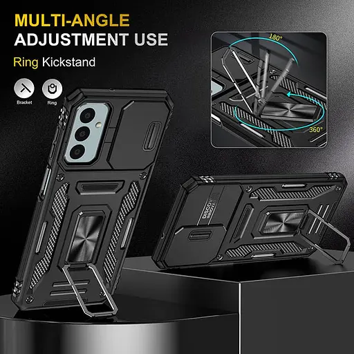 Ударопрочный чехол Epik Camshield Army Ring для Samsung Galaxy A05s Черный / Black - фото 3