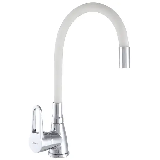 Змішувач для кухні Zerix SOP7 045 з білим гнучким виливом ZX2668 Хром - фото 1