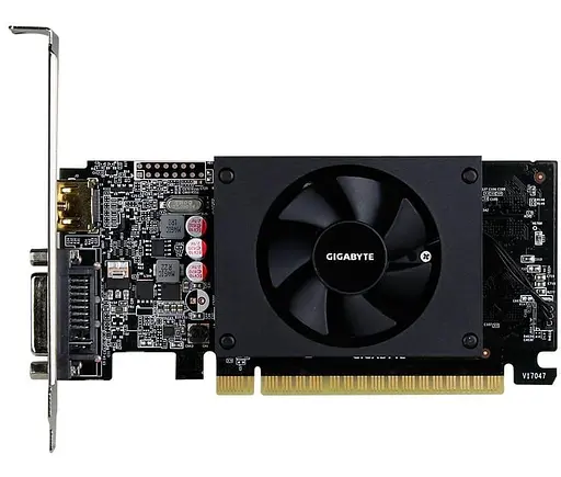 Видеокарта Gigabyte GT 710 2Gb (GV-N710D5-2GL) (GDDR5, 64 bit, PCI-E v2.0) Б/у - фото 1