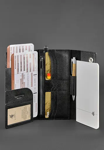 Кожаный клатч-органайзер (Тревел-Кейс) 5.1 черный Blackwood - фото 3