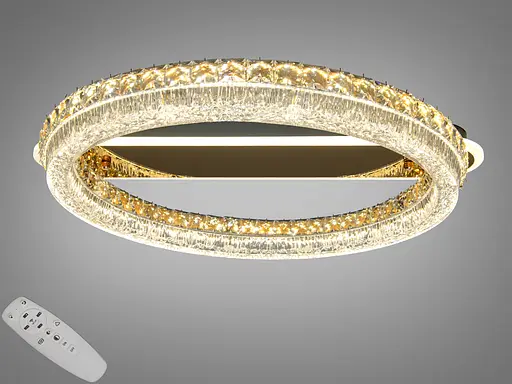 Люстра стельова LED кришталева хром 140W пульт - фото 1