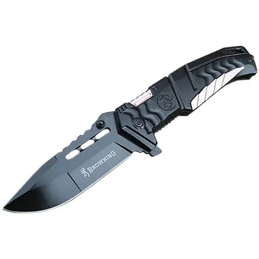 Ніж складний Browning-117, алюміній + сталь, довжина 215 мм, 200 гр, Black