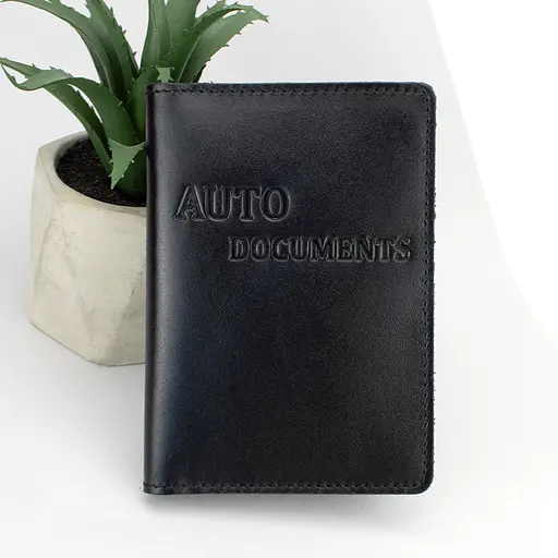 Обложка на водительские права мужская кожаная HC-05 черная (на права старого образца) - фото 1