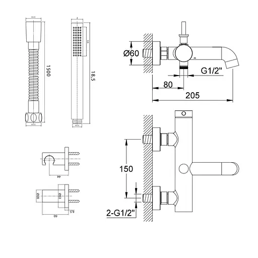 Смеситель для ванны Kohlman Axel chrome настенный KPL-QW110A Хром - фото 2