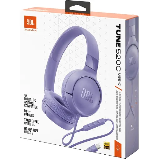 Гарнітура JBL Tune 520C Purple (JBLT520CPUR) (7137191) - фото 7