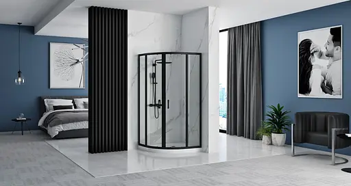 Душевая кабина Rea Look black 90x90 REA-K7903, Черный матовый, Универсальная - фото 2