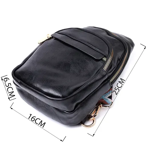 Сумка Vintage небольшого размера с одной лямкой через плечо из гладкой экокожи 16х25х6.5 см sum0026939 - фото 3