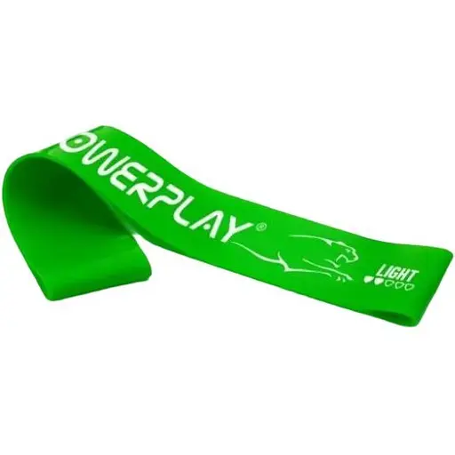 Гумка для фітнесу PowerPlay 4113 Mini Power Band (стрічка-еспандер) 0.6 мм Зелена (опір 1-5 кг) (PP_4113_Green) - фото 1