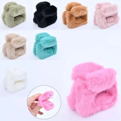 Аксессуар для волос заколка-краб плюшевая 6x5x5 см (в ассортименте) - фото 2