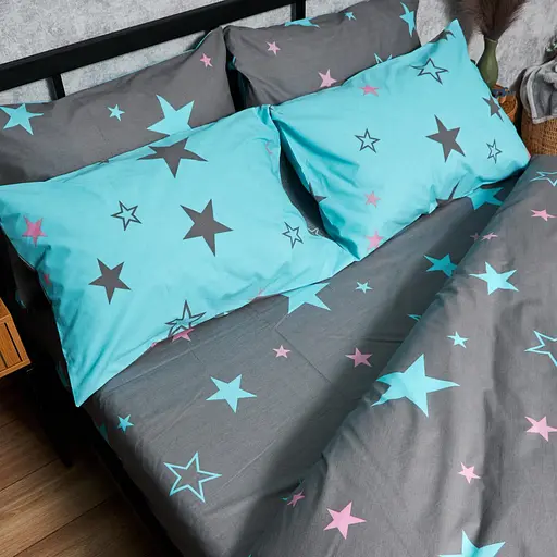 Комплект постільної білизни Moon&Star Бязь Gold Люкс Starry Skies Полуторний 143х210 наволочки 2х50х70 - фото 8