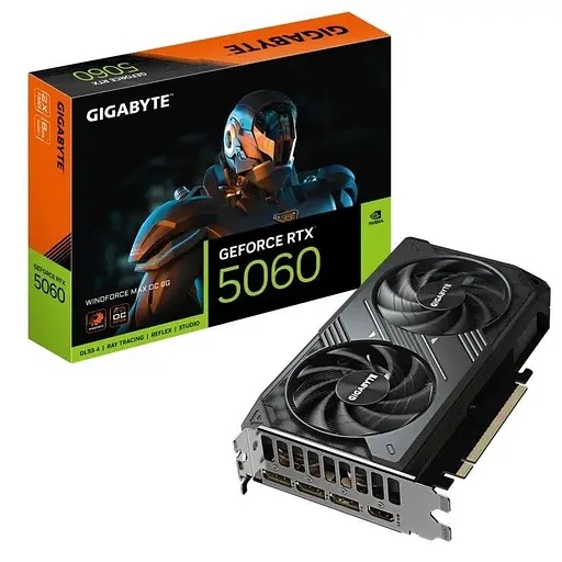 Видеокарта Gigabyte RTX 5060 8G WINDFORCE MAX OC (GV-N5060WF2MAX OC-8GD) (GDDR7, 128 bit, PCI-E v5.0 x16) - фото 2