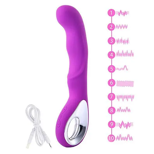 Вибратор для стимуляции точки G с гибким корпусом и USB зарядкой Фиолетовый - фото 2