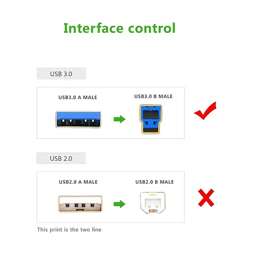 Кабель UGREEN US210 USB 3.0 AM to BM Print Cable 2m (Black）(UGR-10372) - фото 4