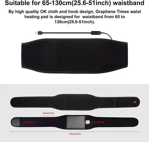 Беспроводная нагревательная подушка для боли в спине с 3 уровнями тепла, портативная грелка для нижней части спины, месячные судороги - фото 3