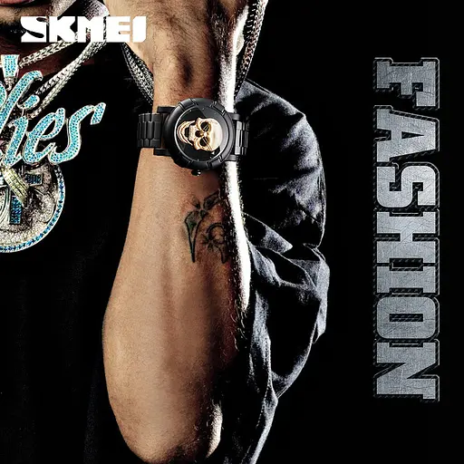 Оригінальний годинник Skmei Skull 9178 Black Gold - фото 4