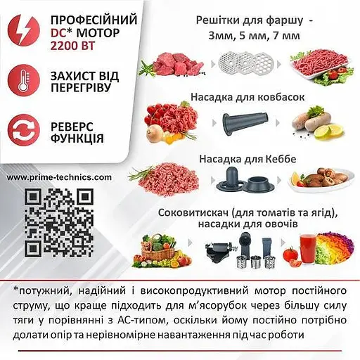 Електромясорубка Prime Technics PG 2243 WGD - фото 9