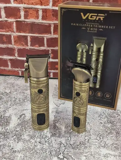 Набор для стрижки 2 в 1 VGR V-670 (Машинка + Триммер, Металлический корпус, LCD). - фото 2