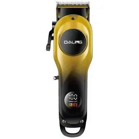 Аккумуляторная мужская машинка для стрижки волос Daling DL-0052 5Вт мощность 2000мАч ЖК дисплей Золото/Черный - фото 1
