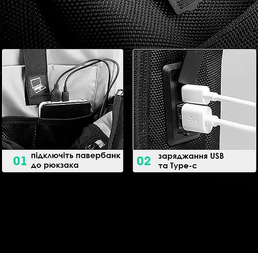 Рюкзак міський Mark Ryden 9809 21л з відсіком для ноутбука до 15" і USB Black (17592) - фото 5