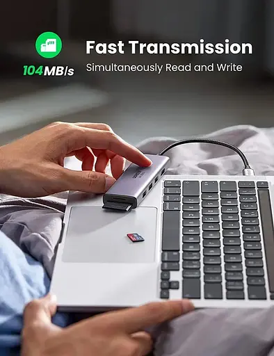 Мультипортовый адаптер - хаб Ugreen 6-in-1 Usb-C Hub Premium (60383) - фото 7