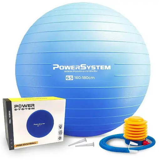М'яч для фітнесу (фітбол) Power System PS-4012 Ø65 cm PRO Gymball Blue (PS-4012_65cm_Blue) - фото 1