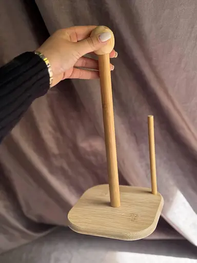 Тримач для паперових рушників Yiwu HB-40-10 дерев'яний Бежевий - фото 4