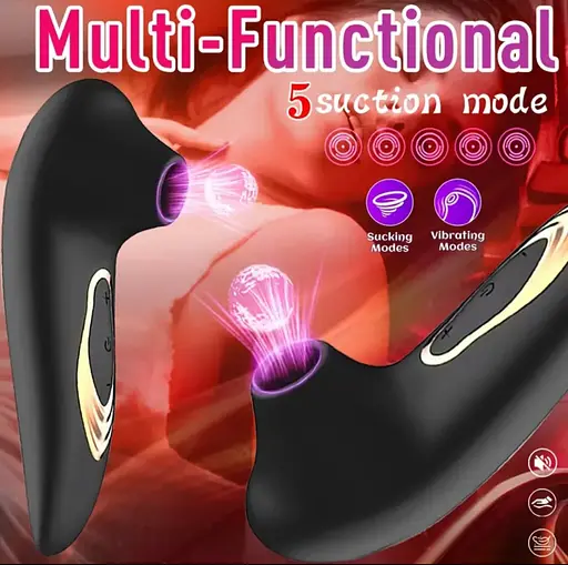 Преміум вібратор для клітора з присоском, стимулятор сосків, 10 режимів вібрації. Чорний - фото 8