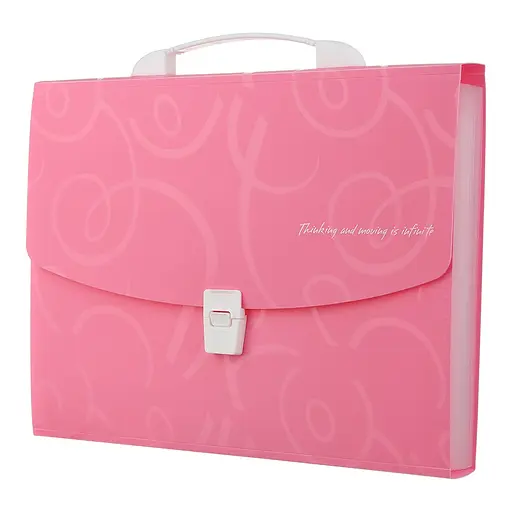 Портфель пластиковий А4/35 мм, Barocco, рожевий