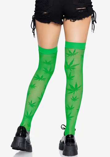 Чулки Leg Avenue 420 Net thigh highs Green - фото 2