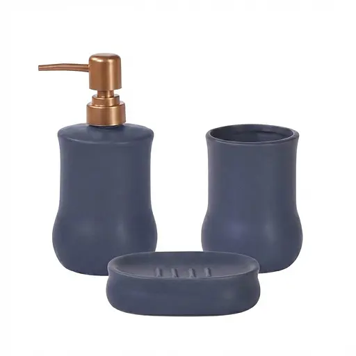 Набір аксесуарів для ванної кімнати Fissman дозатор рідкого мила, стакан та мильниця (9510)