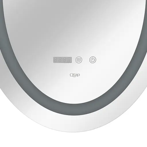 Дзеркало Qtap Mideya 500x700 з LED-підсвічуванням Touch, з антизапотіванням, з годинником, диммером яскравості QT2078NCR5070W - фото 5
