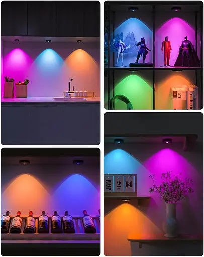 RGB-шайбы с дистанционным управлением WILLED подсветка кранов на батарейках емкостью 1200 мАч - фото 3